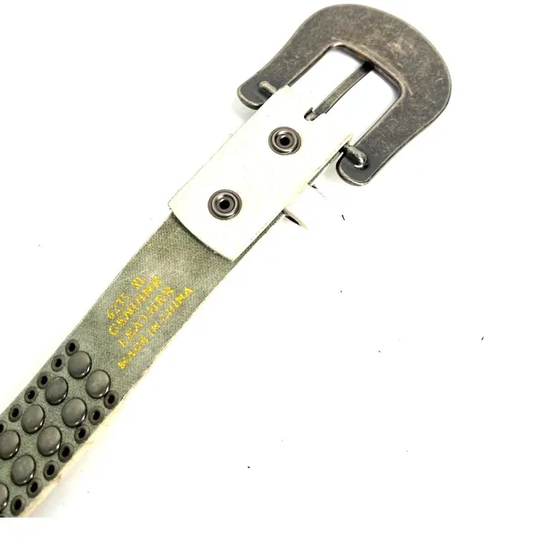 Artisan XL white leather belt studded rhinestone western rodeo festival McBling Cowgirl - Image 5