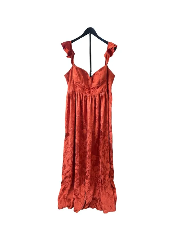 Azazie Atelier Terracotta Floral Jacquard Maxi Dress Size 18 - Image 7