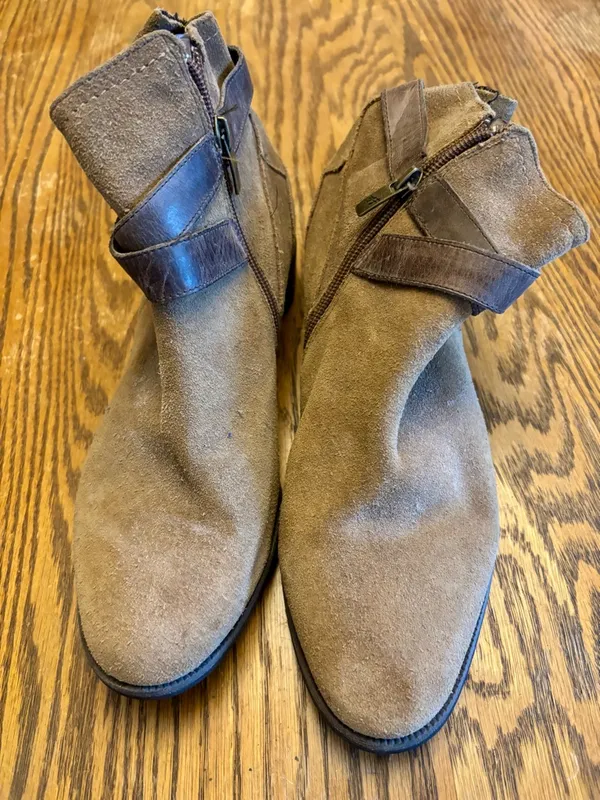 Marc Fisher Taupe Suede Ankle Boots - Image 2