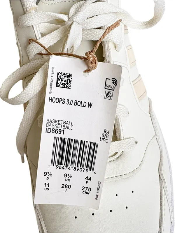 NWT Adidas Hoops 3.0 Bold Ivory Cream Size 11 - Image 3