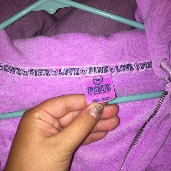 PINK Vintage lavender zip-up hoodie - Image 5