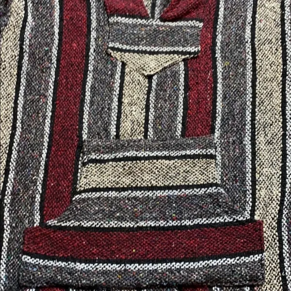 Urban Outfitters MAROON MEXICAN BLANKET DRUG RUG HOODIE - Image 3
