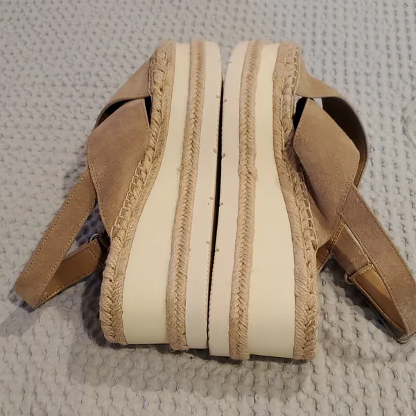 Marc Fisher Beige Gandy Platform Espadrille Sandal, Size 9 M US - Image 5