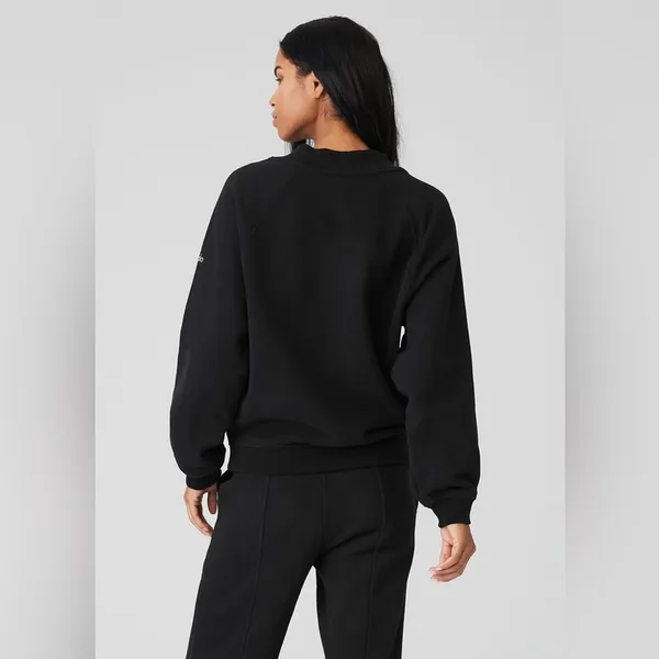 Alo Yoga Heavy Weight Free Time Crew Neck Pullover - Black Size XS NWT - Image 2
