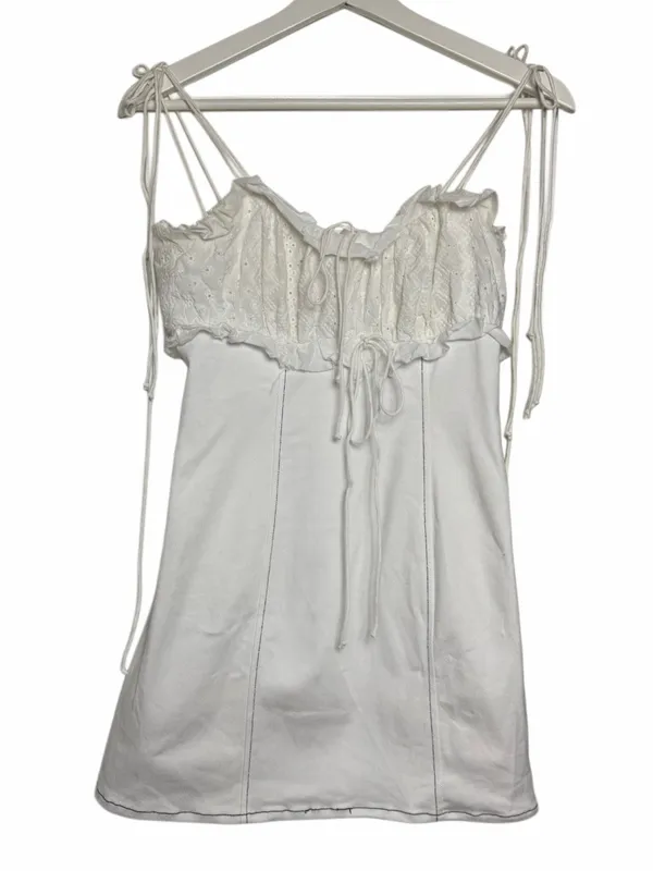 For Love Of Lemons White Mini Dress - Image 3