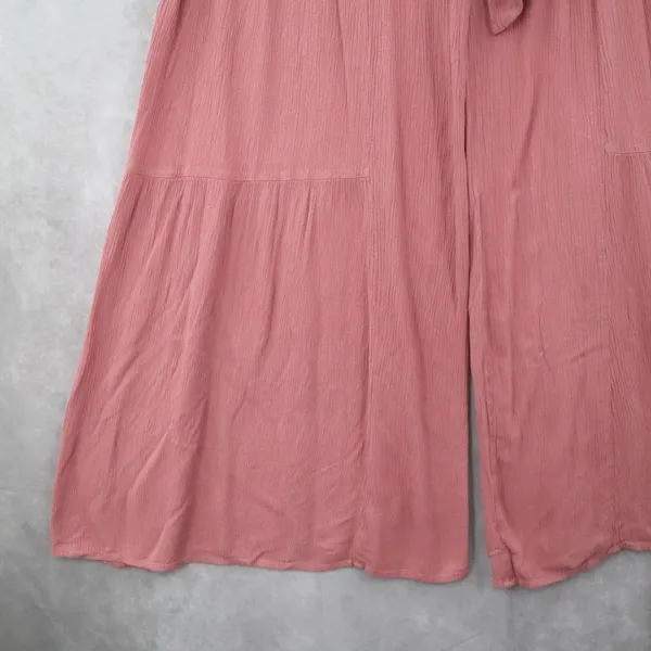 Rewash Pink Boho Wide Leg‎ Palazzo Pants Flowy High Waist Tie Front M Medium - Image 5