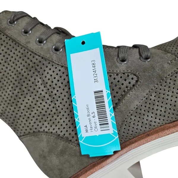 MIA Womens‎ Olive Green Perforated Lace Up Ankle Boots Lug Heel Side Zip 6.5 NEW - Image 11