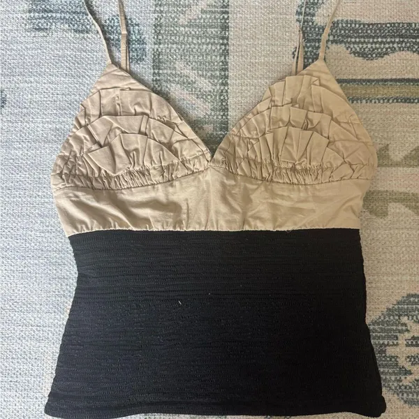 Zara Beige and Black Tank Top - Image 2