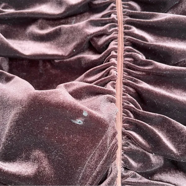 PrettyLittleThing Chocolate Brown Velvet Ruched Corset Mini Party Dress 12 - Image 9