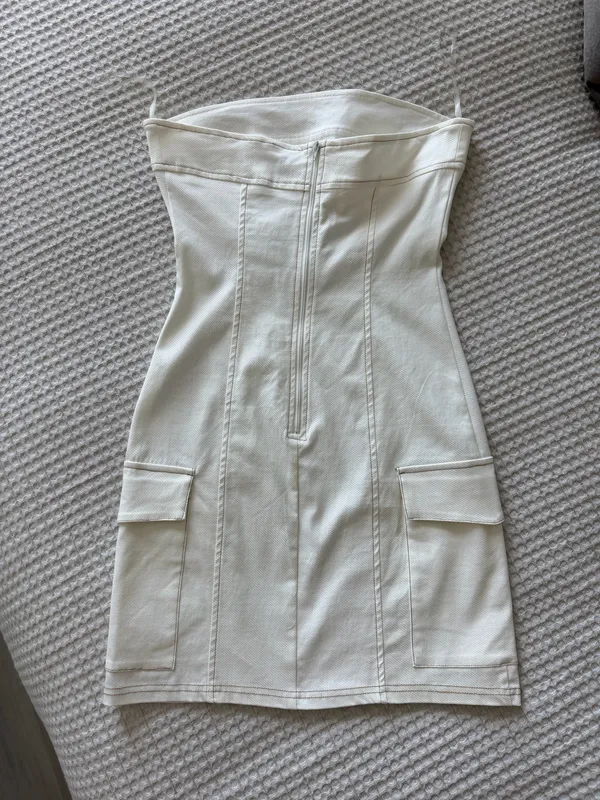 Denim Dress White - Image 4
