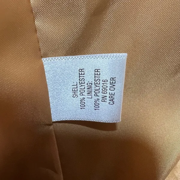 Studio Works Womens Camel Tan‎ Faux Suede Two Button Blazer Jacket Size 14 - Image 6