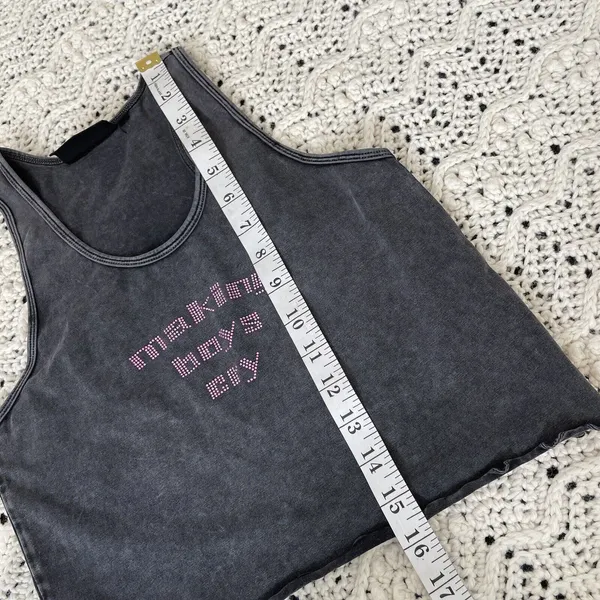 Voight Valentina Tank Top rhinestones crop making boys cry womens Black (small) - Image 6