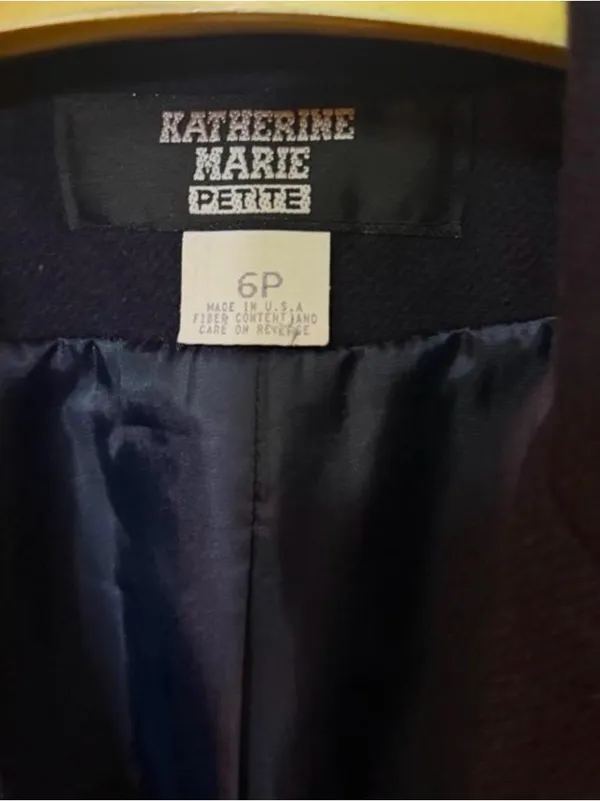 Katherine Marie Petite Classic Navy Blue Wool Double-Breasted Blazer Sz 6P - Image 4