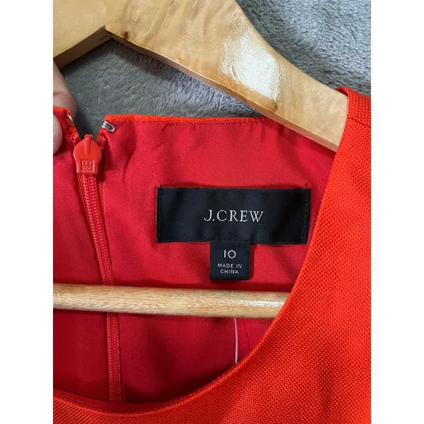 J.Crew Structured Linen Blend Sheath Dress Orange Minimalist Quiet Luxury 10 New - Image 3