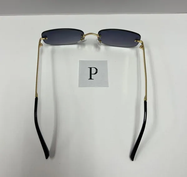 Rimless retro sunglasses / gray lenses sunglasses / small rectangle sunglasses - Image 4