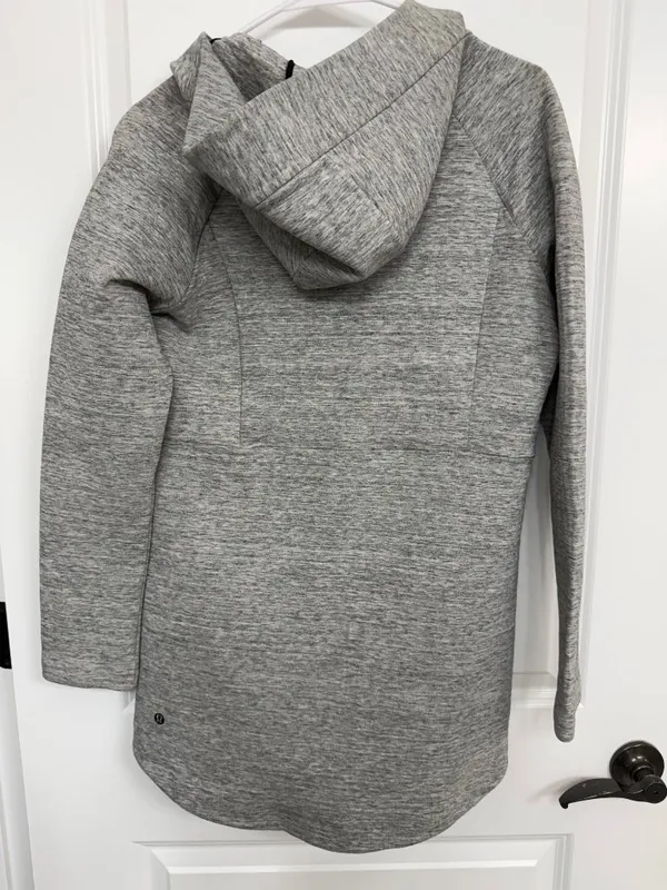Lululemon Going Places Hooded Jacket Gray Womens 4 Spacer Full Zip Long - Image 5