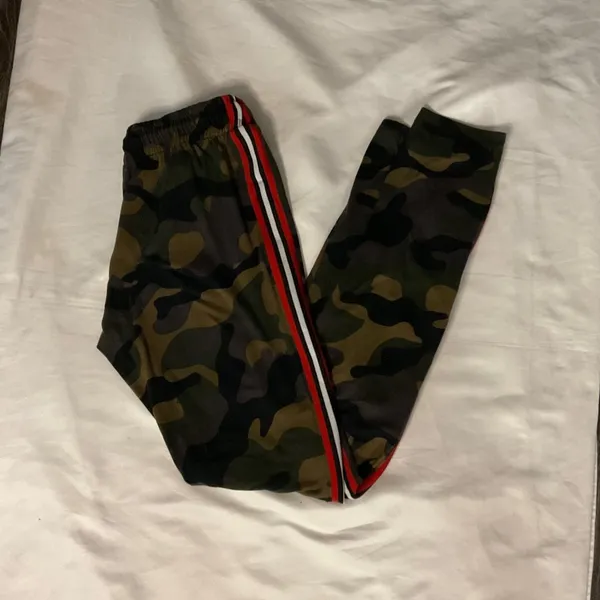 Liz & Sara Camouflage Racing Stripe Drawstring Leisure Pants M Indie Sleaze Rave - Image 8