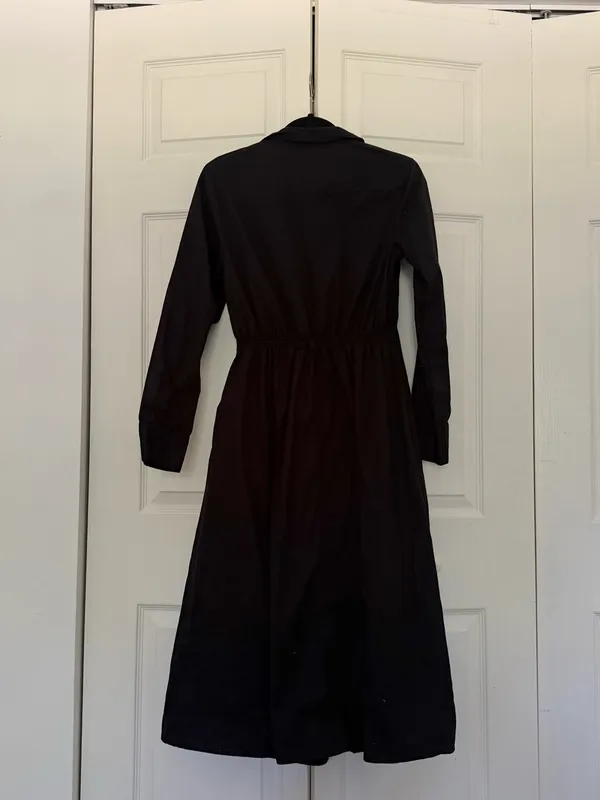 Scoop Women's Side Knot Poplin Midi Shirt Dress with Long Sleeves Size Medium - Image 10