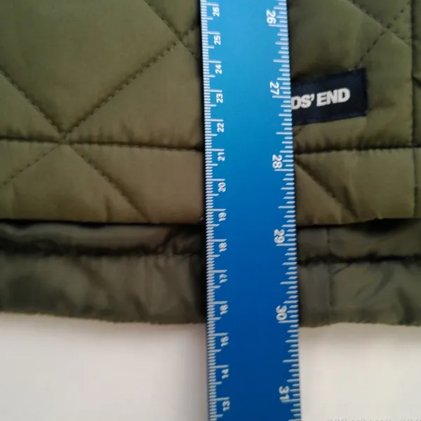 Lands' End Women's 3X Diamond Quilted Puffer Vest in Olive Full Zip Lightweight - Image 8