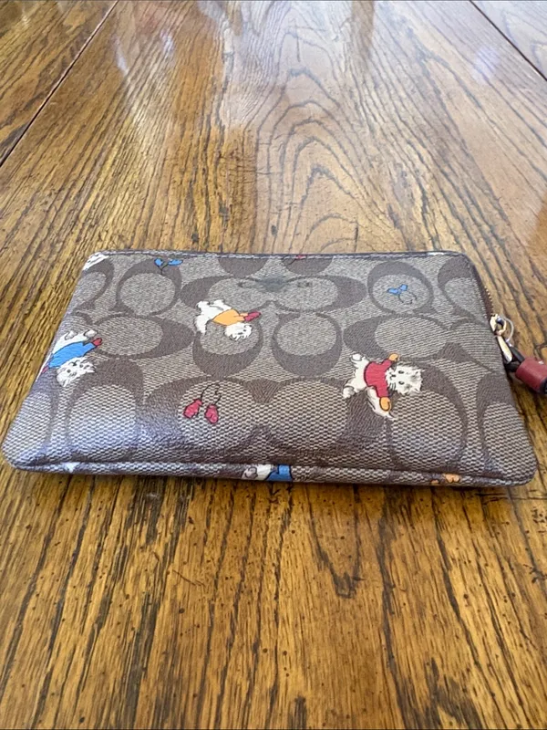 Coach Kittens in mittens Brown Signature Wristlet - Image 5