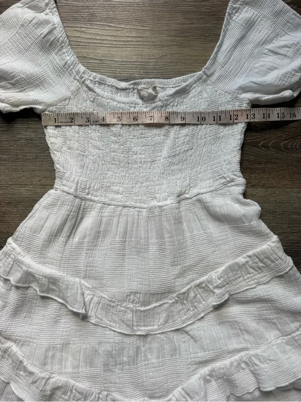 Altar'd State White Tiered Ruffle Mini Dress S - Image 3