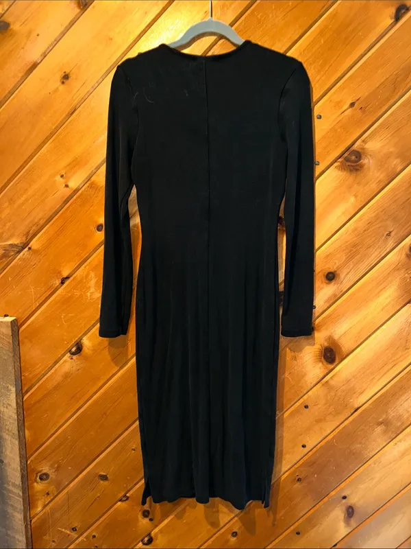 Marine Layer Lexi Rib Long Sleeve Midi Black Dress - Image 10