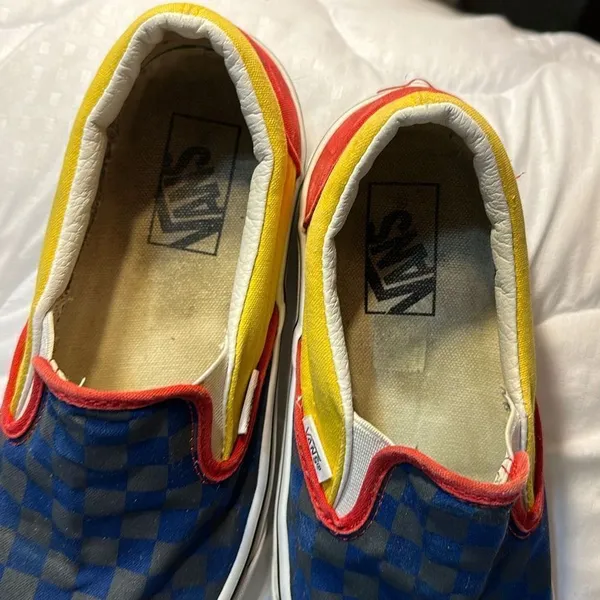 Vans Navy and Yellow Slipons Men’s 7, Women 8.5 - Image 8