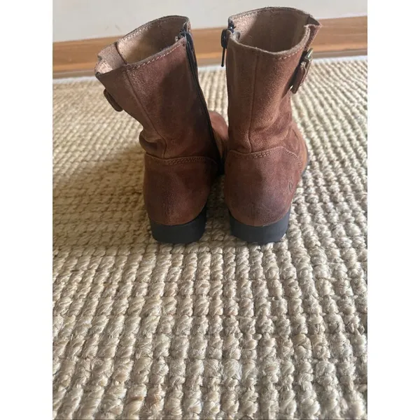 Born Elia Brown Suede Ankle Boots Womens 6М Side Zip Comfort - Image 4