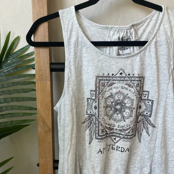 Hard Rock Couture Women's Amsterdam Light Gray Graphic Tank Top - Image 2