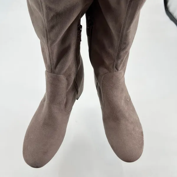 Nine West Felipe 2 Over the Knee Boot beige taupe block heel round toe size 6.5 - Image 9