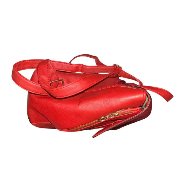 Red faux leather backpack bag - Image 3