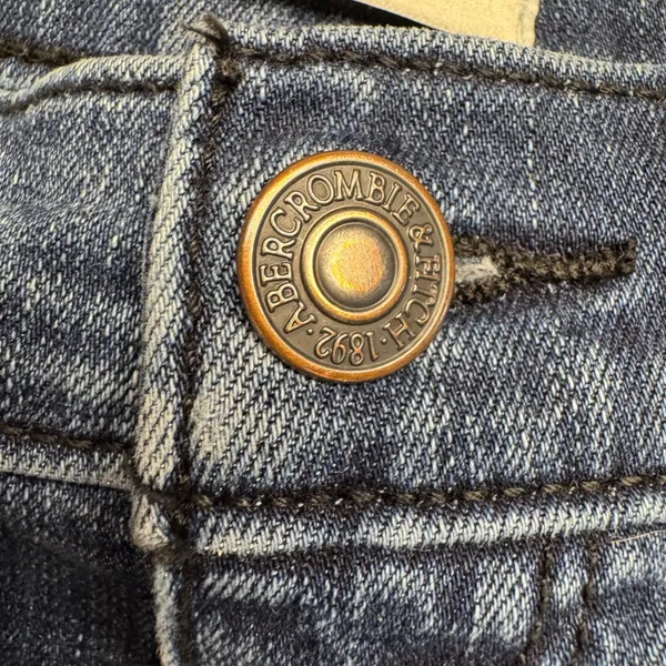 Abercrombie Fitch Denim Cutoff Shorts Distressed Cuffed Blue‎ Jeans W26 - Image 3