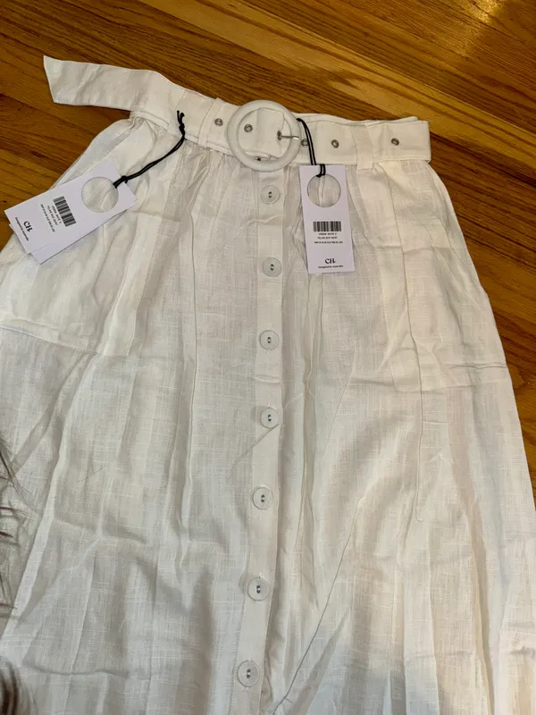 Anthropologie Midi Linen Blend Skirt - Image 4
