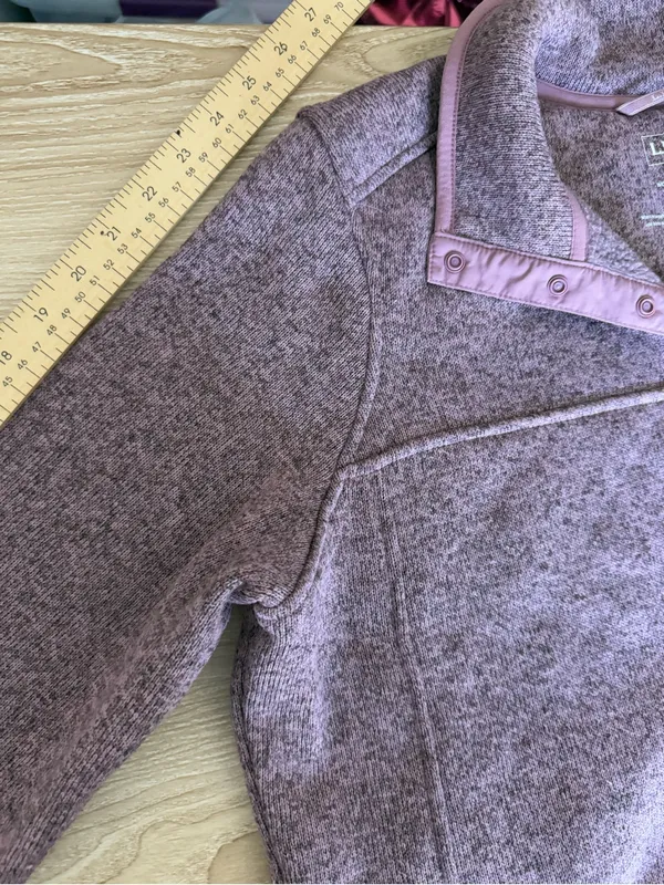 L.L.Bean Large Sweater Fleece Pullover Washed Orchid Outdoor Travel Hike - Image 8