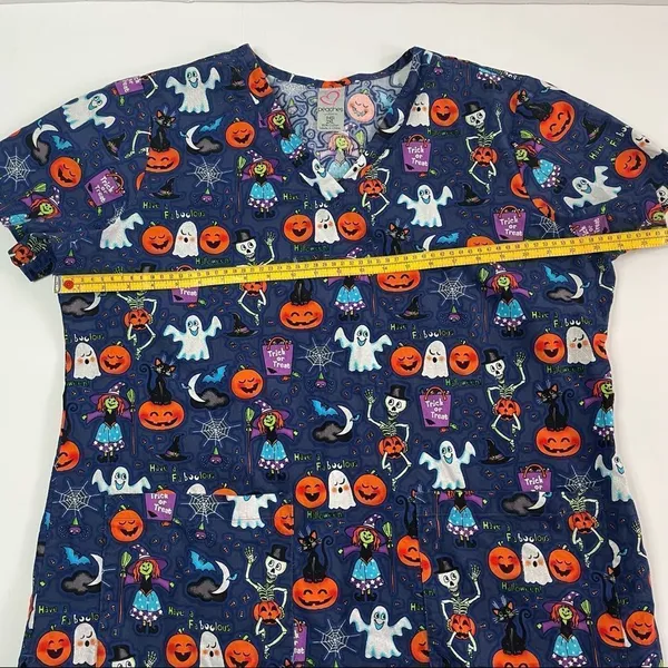 Peaches Uniforms Halloween Scrub Top - Image 7