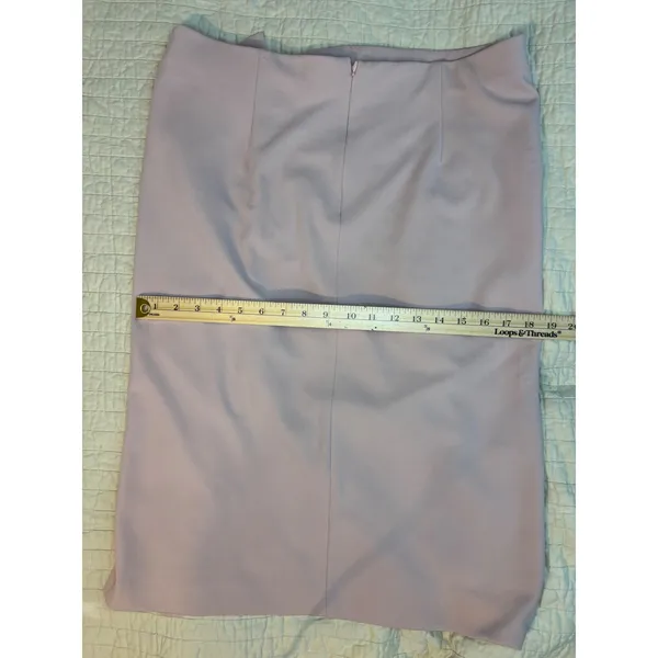 Vince Camuto Blush Pink Ruffle Side Crepe Pencil Skirt Large - Image 4