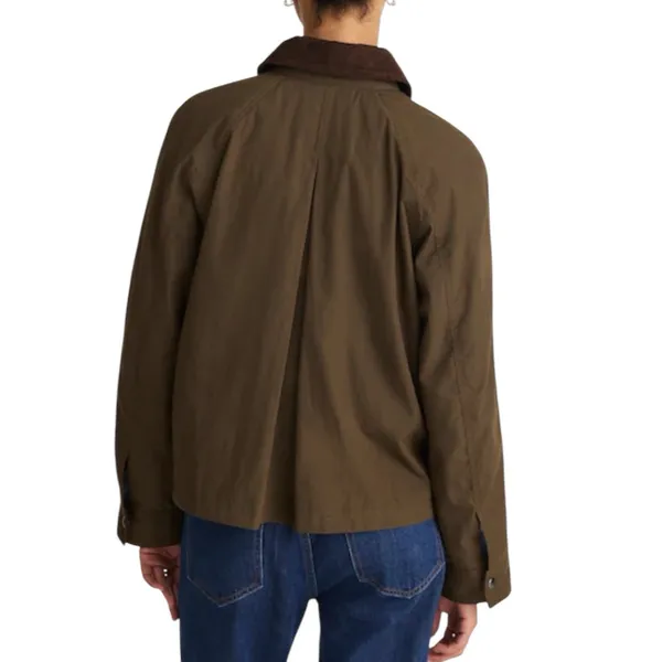 NWD Madewell The Billie Short Jacket Trench Green Barn Coat Women’s XL - Image 3