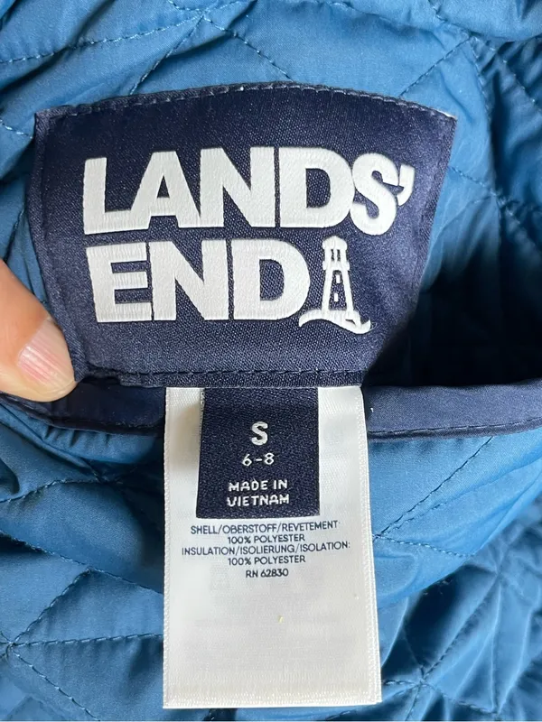 Lands End Barn Jacket Women Quilted Reversible Coat Pimaloft Lightweight Size S - Image 6