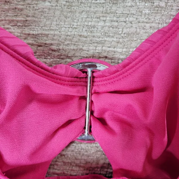 Freshwater O-Ring Cutout Tankini Top Sz L Pink Ribbed Keyhole Cami Bathing Suit - Image 9