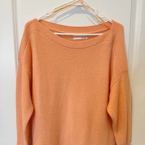 Anthropologie Oversized Wool Blend‎ Long Sleeve Sweater Medium Boat Neck Casual - Image 2