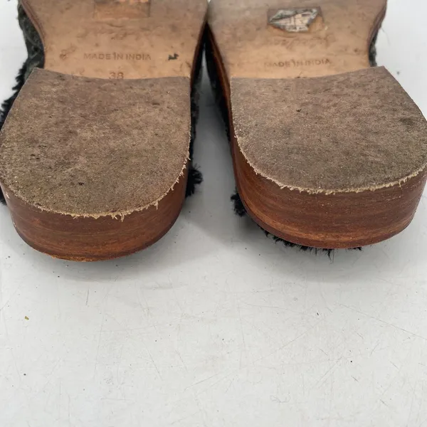 Free People Butterfly Effect Faux Fur Crushed Velvet Mules Green Sz EU 38 US 7.5 - Image 6