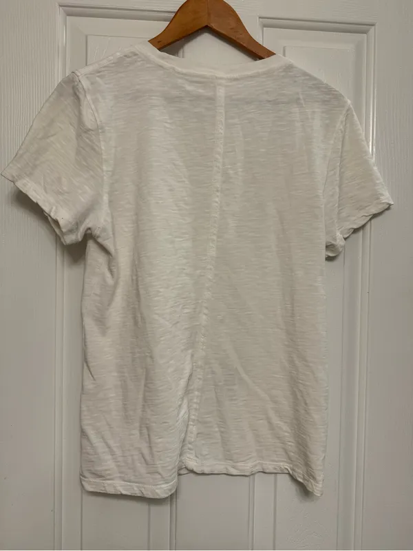 Quince White Organic Cotton Slub Crew Neck Tee Shirt Medium - Image 2
