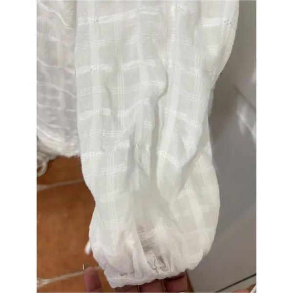 We The Free  Women White Textured Buttonless Tunic Size extra Small OVERSIZE. - Image 7