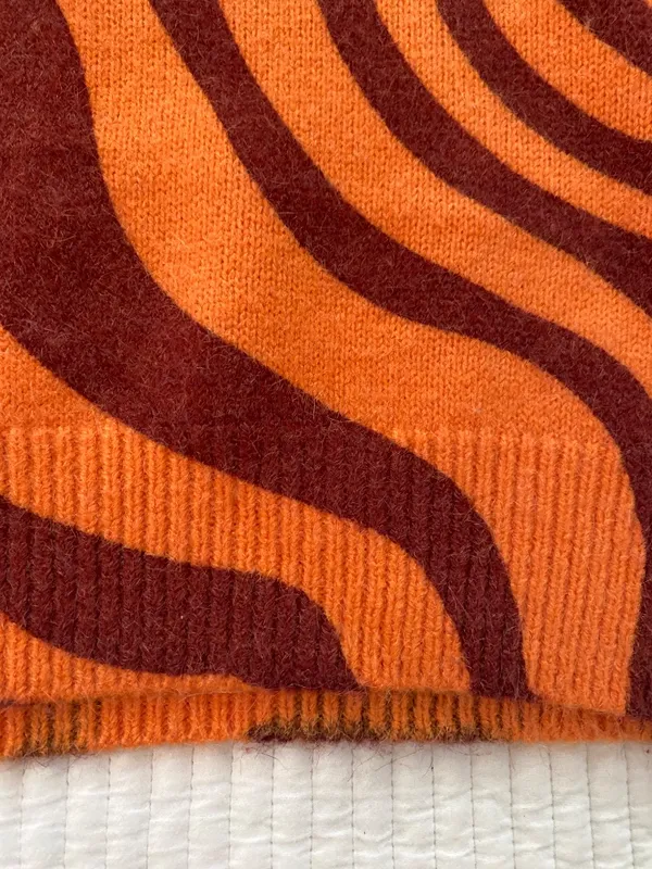 Orange and burgundy swirl Zara sweater - Image 6
