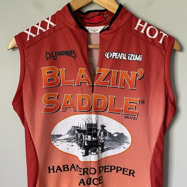 Pearl Izumi Blazin Saddle Habenero Pepper Sauce Cycling Jersey Sleeveless Size M - Image 3