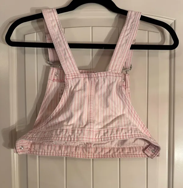 Zara pink and white striped overall top  - Image 2