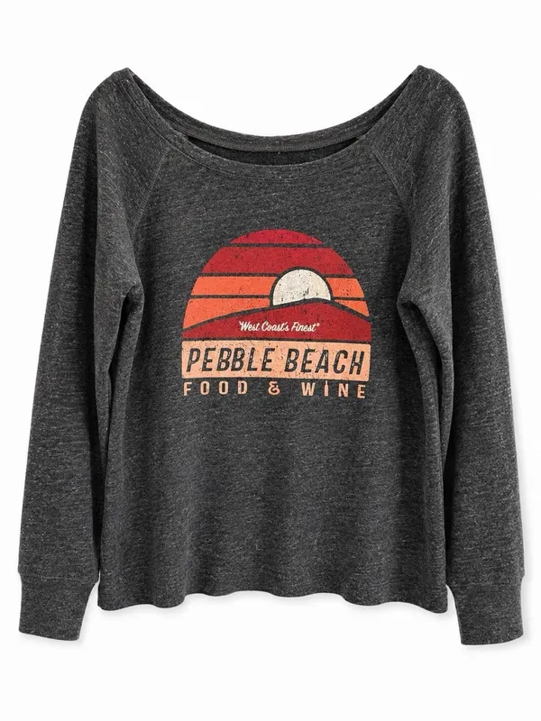 Flavour Gallery Pebble Beach Food & Wine Womens L Gray Graphic Sweatshirt - Image 3