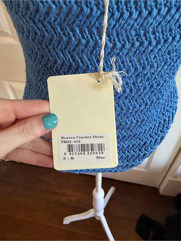 Peppermayo Crochet Tube Top S/M Blue NWT - Image 3