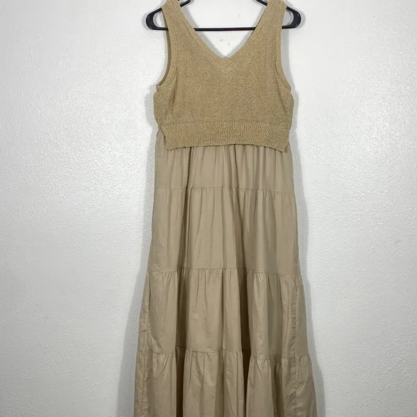 Versona Cream Tiered Midi Skirt Size S 100% Cottow - Image 4