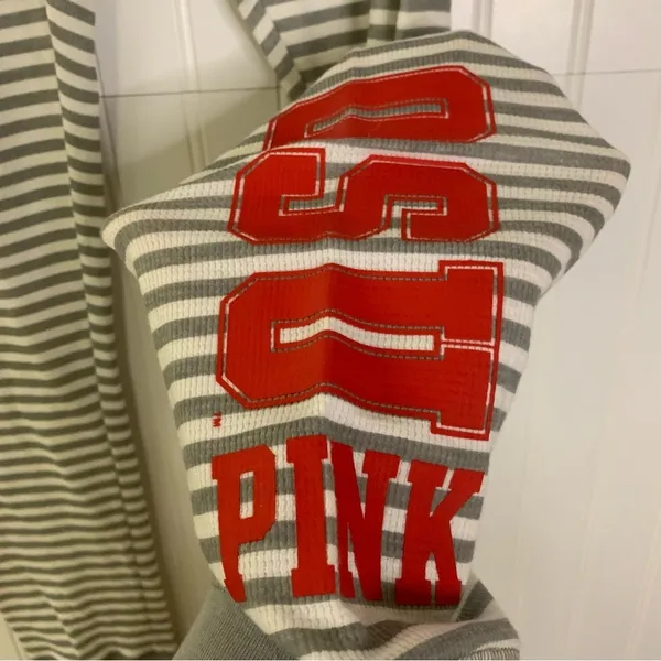 PINK OSU I Only Sleep in Striped Pajama Pants Size Large - Image 4